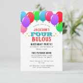 Invitation QUATRE-bulles 4e anniversaire Bannière Bleu (Debout devant)