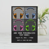 Invitation Quatre casques audio Pop Art (Debout devant)