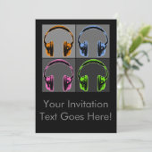 Invitation Quatre Casques Pop Art (Debout devant)
