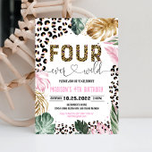 Invitation Quatre Empreintes de léopard sauvages de la Jungle