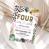 Invitation Quatre Empreintes de léopard sauvages de la Jungle