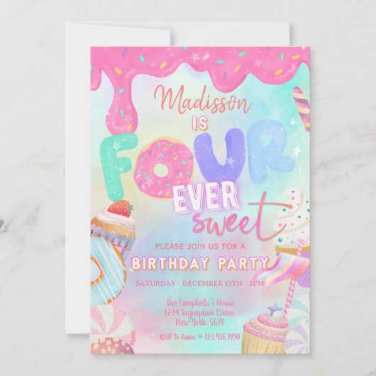 Invitation quatre est si doux (Devant)