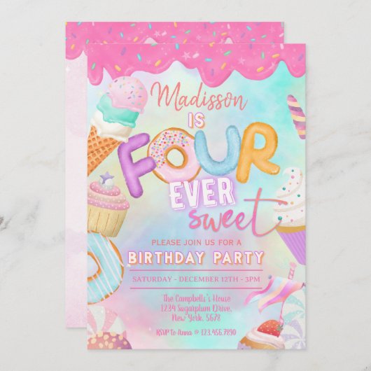 Invitation quatre est si doux (Devant / Derrière)