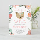 Invitation Quatre Ever Wild | Woodland Boho Anniversaire de e (Debout devant)
