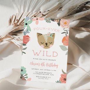 Invitation Quatre Ever Wild Woodland Boho Anniversaire de e