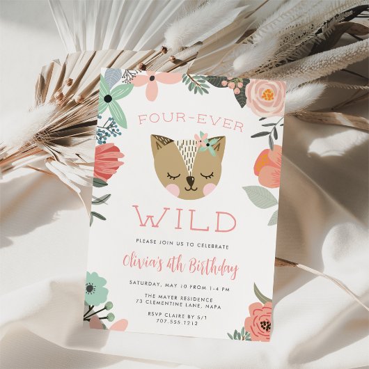 Invitation Quatre Ever Wild | Woodland Boho Anniversaire de e