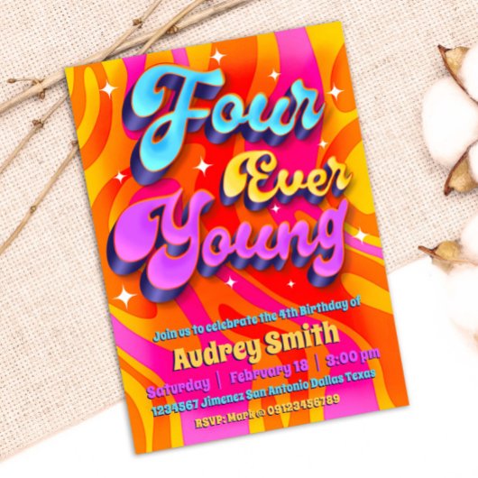 Invitation Quatre Ever Young 4e anniversaire
