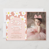Invitation Quatre Ever Young Boho Daisy 4e anniversaire Photo (Devant)