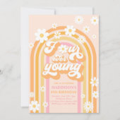 Invitation Quatre Ever Young Boho Daisy Rainbow 4e anniversai (Devant)