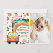 Invitation Quatre Ever Young Retro Floral 4e anniversaire Pho (Devant)