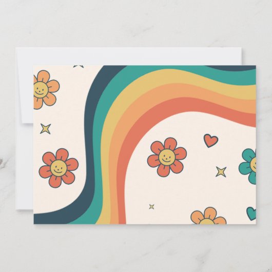 Invitation Quatre Ever Young Retro Floral 4e anniversaire Pho (Dos)