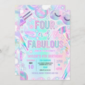 Invitation Quatre fabuleux maquillage Spa Pastel 4e anniversa (Devant / Derrière)