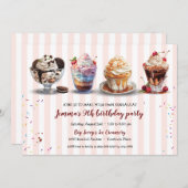 Invitation Quatre Faites votre propre crème glacée dimanche A (Devant / Derrière)