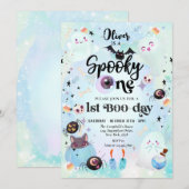 Invitation Quatre fantôme d'Halloween Éffrayant (Devant / Derrière)