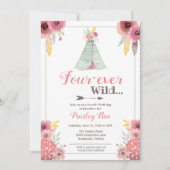 Invitation Quatre filles de Boho sauvage Quatrième anniversai (Devant)