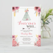 Invitation Quatre filles de Boho sauvage Quatrième anniversai (Debout devant)