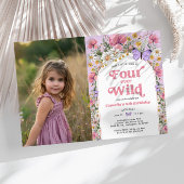 Invitation Quatre Fleur sauvage sauvage 4e anniversaire Photo