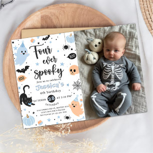 Invitation Quatre fois fantôme de Halloween mignon et effraya