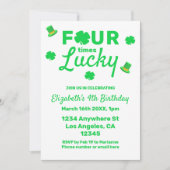 Invitation Quatre fois Lucky 4e anniversaire (Devant)