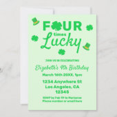 Invitation Quatre fois Lucky 4e anniversaire (Devant)