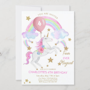 Invitation Quatre fois magique, 4e anniversaire