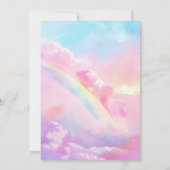 Invitation QUATRE fois Magique Arc-en-ciel Unicorn Or Anniver (Dos)