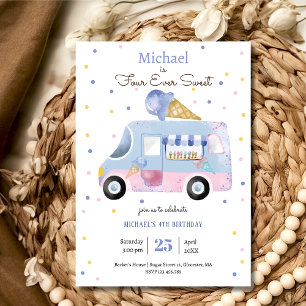 Invitation Quatre fois plus de glace délicieuse pour un quatr