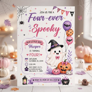 Invitation Quatre-fois Soirée d'anniversaire Halloween effray