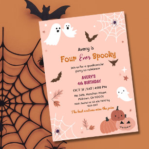 Invitation Quatre fois Spooky Halloween Anniversaire Chauves-