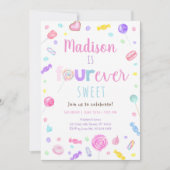 Invitation QUATRE fois Sweet Shop Candy Anniversaire (Devant)