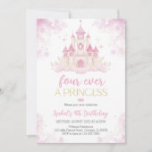 Invitation Quatre fois une princesse 4e anniversaire (Devant)