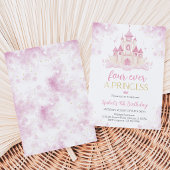 Invitation Quatre fois une princesse 4e anniversaire