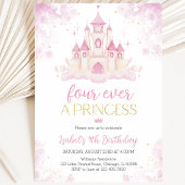 Invitation Quatre fois une princesse 4e anniversaire