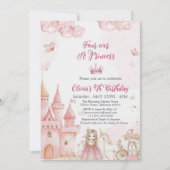 Invitation Quatre fois une princesse Château licorne 4e anniv (Devant)
