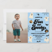 Invitation Quatre Halloween Éffrayant 4e fête d'anniversaire (Devant)