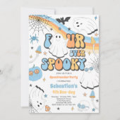 Invitation Quatre Halloween Éffrayant Fantôme Super Anniversa (Devant)