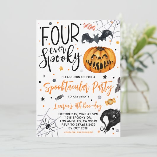 Invitation Quatre Halloween Éffrayants (Debout devant)