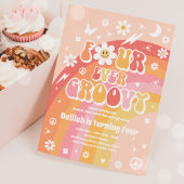 Invitation Quatre Hippie Super 4e fête d'anniversaire