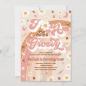 Invitation Quatre Hippie Super Rainbow 4e fête d'anniversaire (Devant)