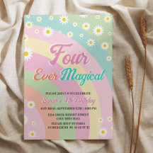 Quatre jamais Magique Rétro Unicorn Arc-en-ciel