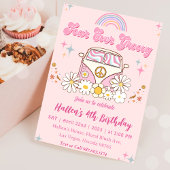 Invitation Quatre jamais Super Retro Boho Rainbow 4e annivers