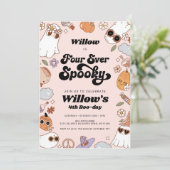 Invitation Quatre Jour Éffrayant Halloween Super Anniversaire (Debout devant)