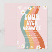 Invitation Quatre Jour marguerite Super arc-en-ciel 4e annive (Devant / Derrière)