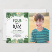 Invitation Quatre Jours d'anniversaire du Safari Tropical Boy (Devant)