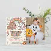 Invitation Quatre Jours Éffrayants de Fantôme Rétro Halloween (Debout devant)