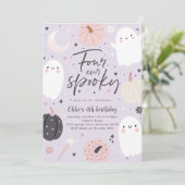 Invitation Quatre Jours Éffrayants d'Halloween Boho Ghost 4e (Debout devant)