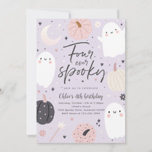 Invitation Quatre Jours Éffrayants d'Halloween Boho Ghost 4e 