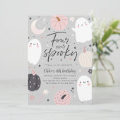 Invitation Quatre Jours Éffrayants d'Halloween Boho Ghost 4e (Debout devant)