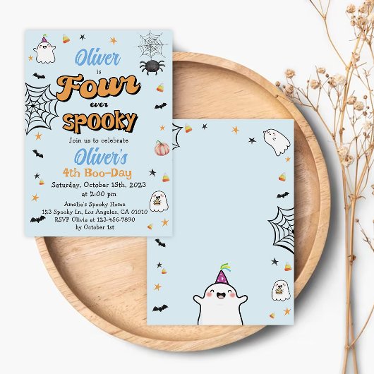 Invitation Quatre Jours Éffrayants d'Halloween Boy 4e anniver