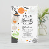 Invitation Quatre Jours Éffrayants d'Halloween Ghost 4e anniv (Debout devant)